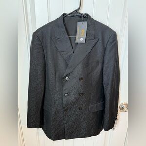 New Kudoro Fashion Design Black Paisley Suit Size 36R NWT